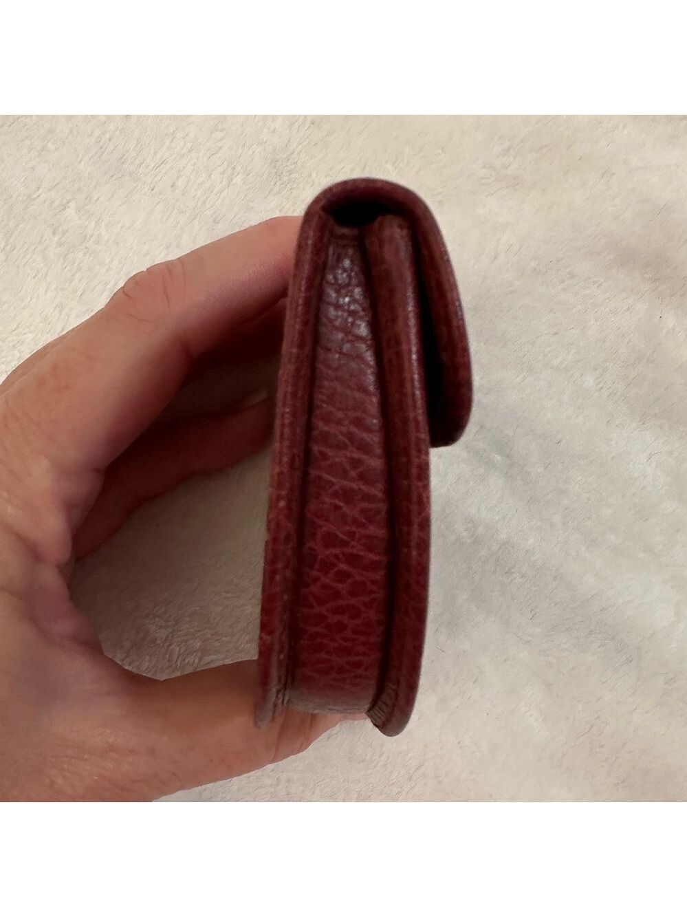 AUTHENTIC CARTIER MUST DE CARTIER BORDEAUX RED LEATHER COIN PURSE - EXCELLENT! - Picture 4 of 11